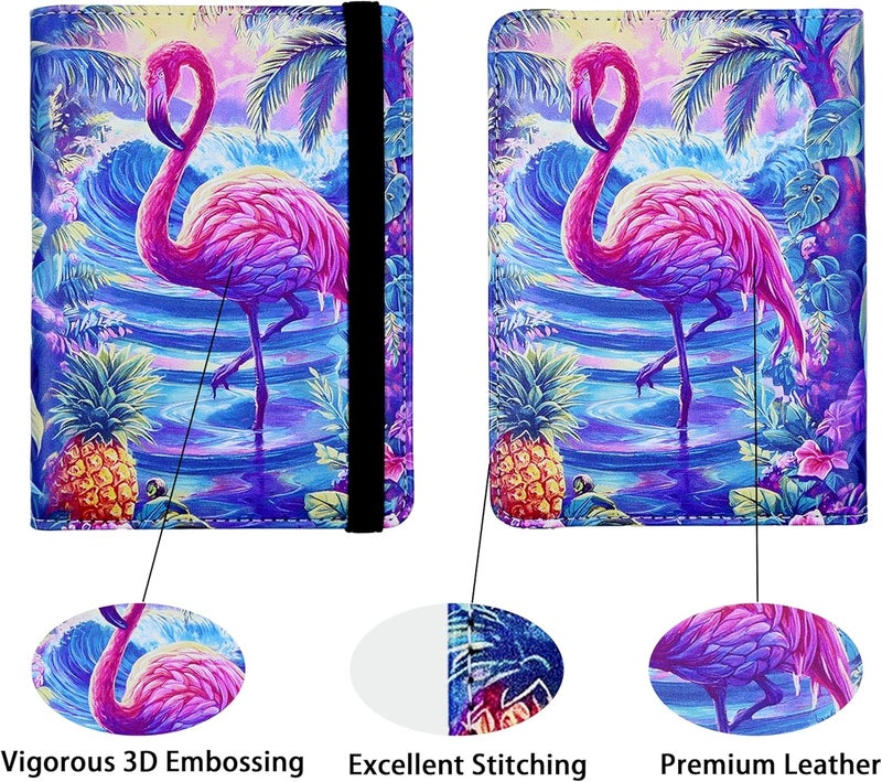 bassyil Passport Holder for Women and Men PU Leather Passport Cover for Travel (Flamingo) - Image 2